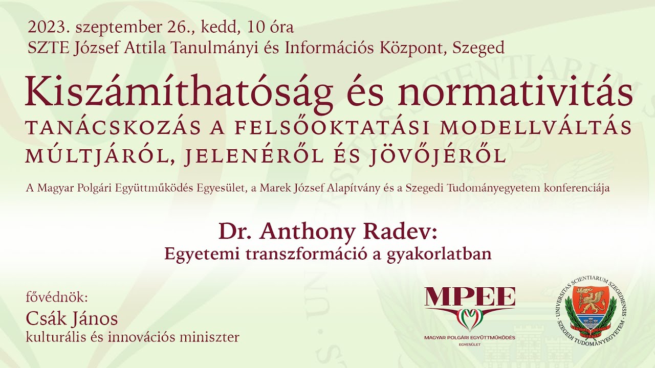 Anthony Radev: Egyetemi transzformáció a gyakorlatban - YouTube