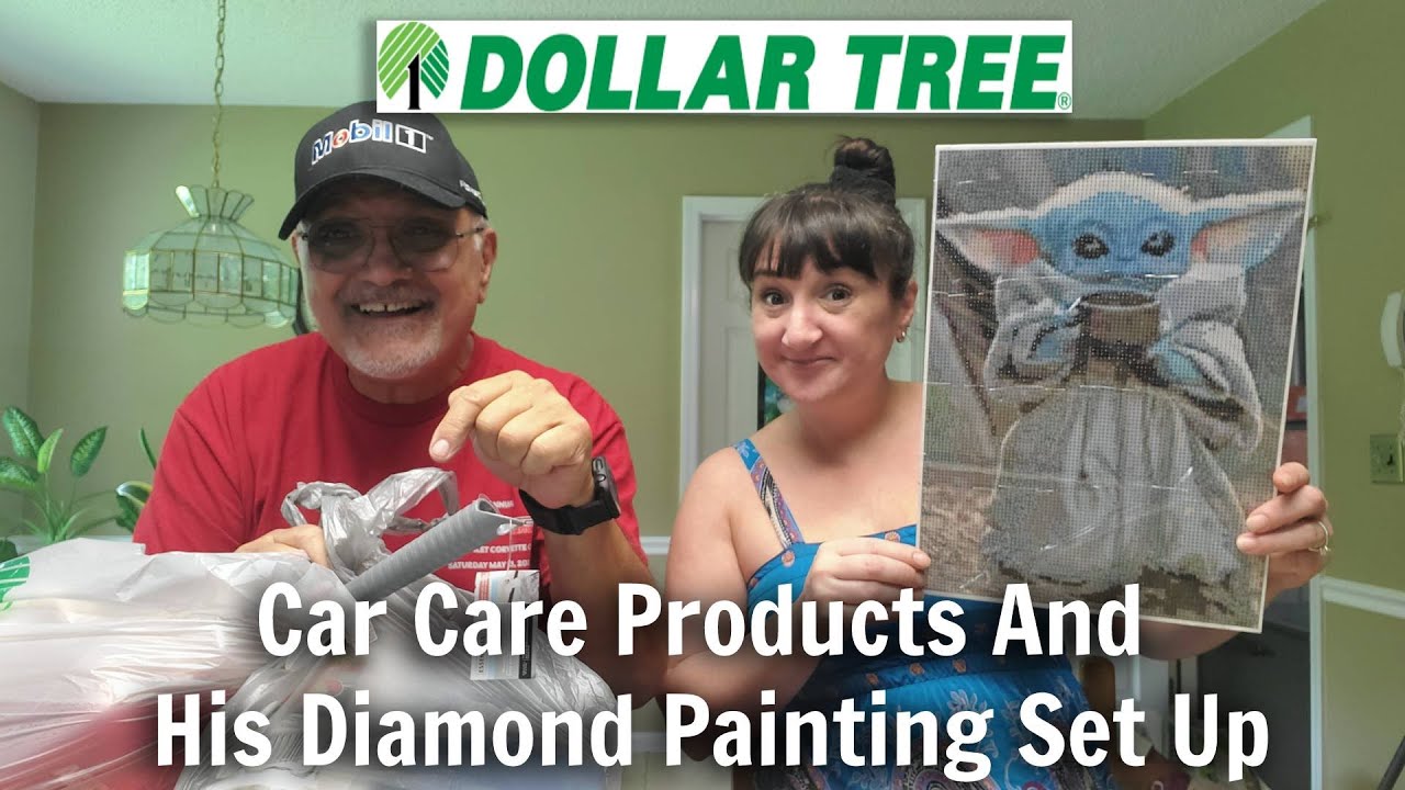 My Dad's Car Care DOLLAR TREE Haul Plus His Diamond Painting Setup And