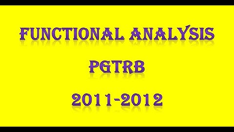 PG TRB/ POLYTECHNIC Functional Analysis PGTRB 2011-12