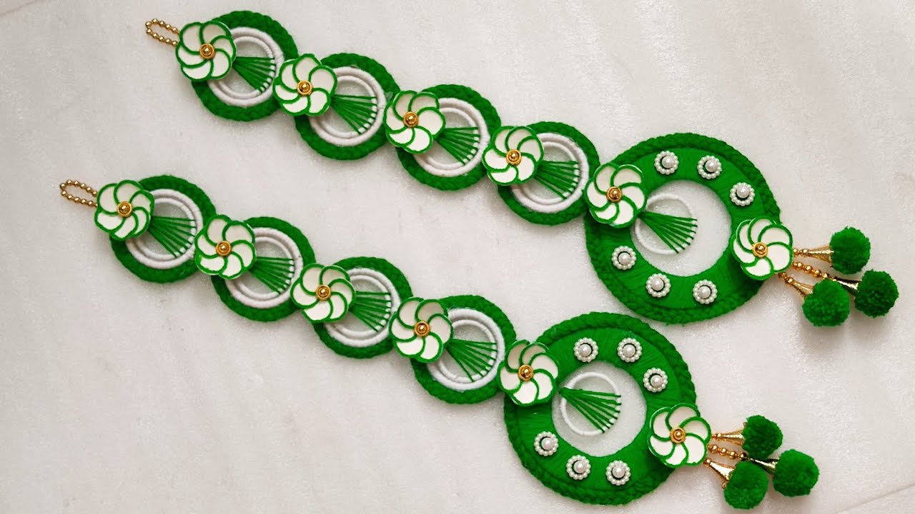 3-Beautiful Home Decor Idea Using Woolen - Easy Door Hanging - Door Toran Using Wool #WoolenCraft