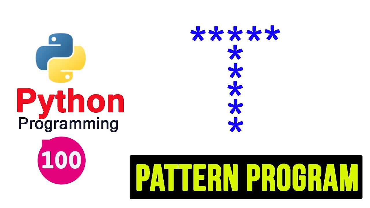 Python Pattern Programs - Printing Stars in T Shape - YouTube