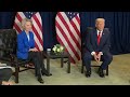 President Trump has a Pull-Aside with the President of the European Commission