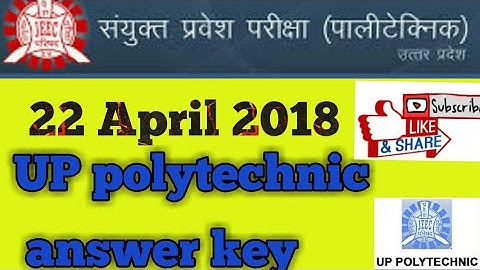 Up polytechnic answer key 2018/ JEECAP answer key upload 2018/ up polytechnic results 2018