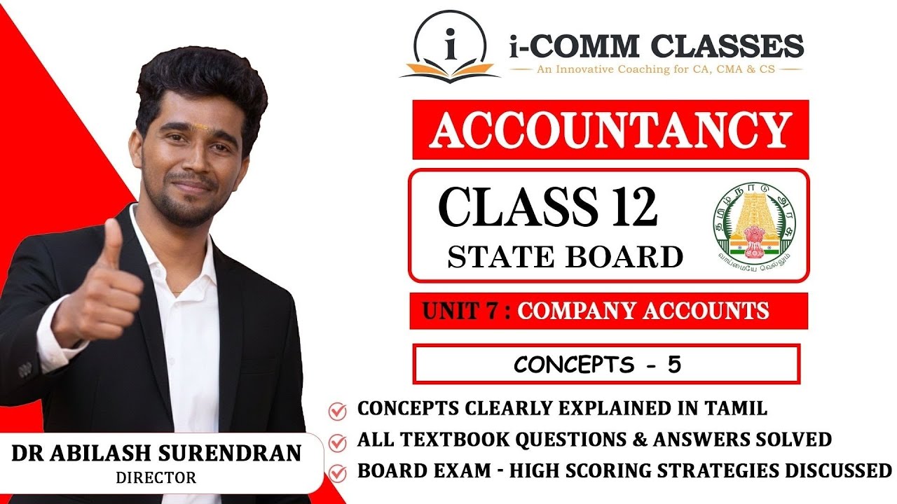 CLASS 12 StateBoard | Accountancy | Unit 7 Company Accounts | Part 5