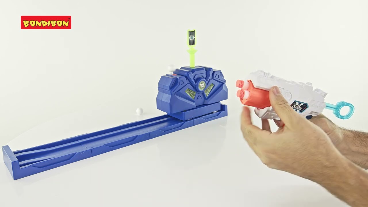 Игровой набор "АЭРО-ТИР" с парящими шариками, движущейся основой с мишенями, подсветкой и бластером