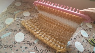 knitting loom for beginners step by step | طريقة إستخدام النول المستطيل