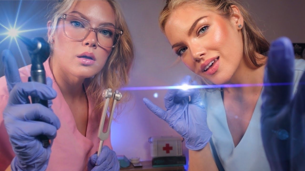ASMR Bedside Hospital Care👩‍⚕️ Otoscope, Ear-to-Ear Whispers, Eye Test, Multiple Doctors, Binaural