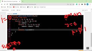 Generate All SubString of a String in JavaScript | SubString in JavaScript