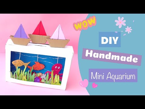 How to Make an Aquarium at Home | Aquarium craft idea | Aquarium for school project | #DIY