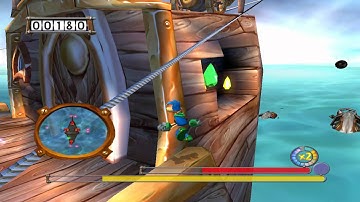 Rayman3 Summit beyond the clouds part 1 - The green gem for 9000 points in combo