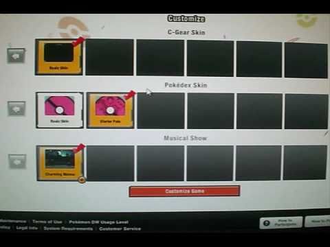 How To Customize Your Pokemon C Gear Skin Pokedex Skin Musical Shows Youtube