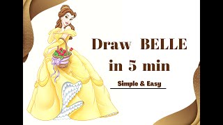Details How to draw belle| simple and easy to make | Disney princess series part-3 Update