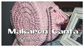 MAKARON ÇANTA YAPIMI PAMUKLU MAKROMEYLE MAKARON ÇANTA YAPIMI PAMUKLU MAKROMEYLE