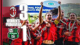 𝐔𝟏𝟗 𝐖𝐎𝐌𝐄𝐍’𝐒 𝐂𝐇𝐀𝐌𝐏𝐈𝐎𝐍𝐒! 🇮🇹🏆❤️🖤 | AC Milan 3-1 Sassuolo (AET) | Highlights Women's Primavera