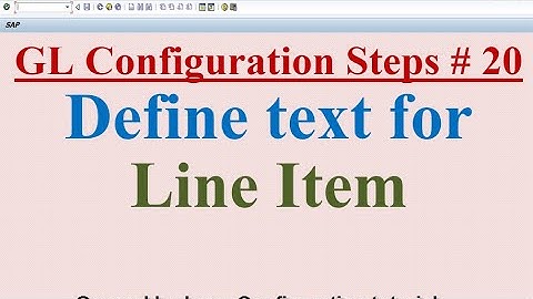 GL Configuration Steps #20 Define text for line items optional