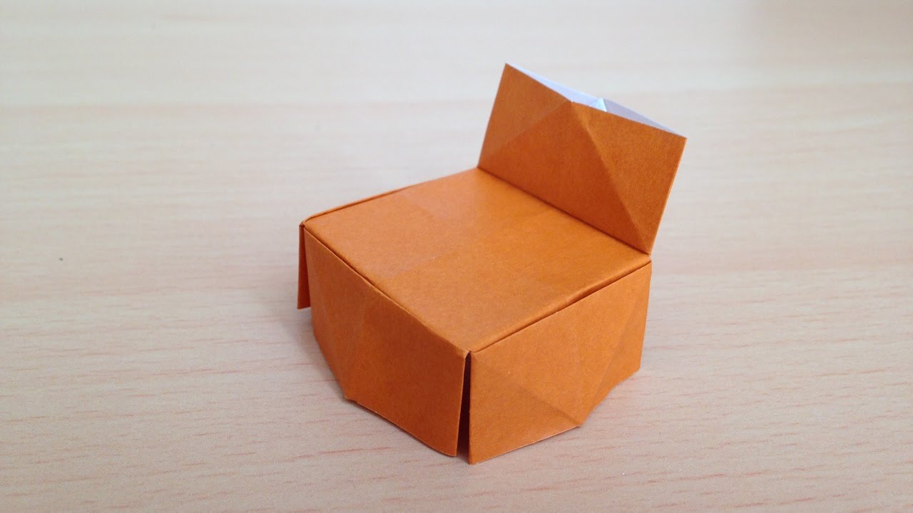 折り紙 イス 簡単な折り方 Origami Chair For Dollhouse Youtube