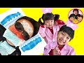 【爆笑寸劇】パパがおねつがでちゃった！　看病ごっこでなおしてあげよう！　魔法戦士マジマジョピュアーズ！　冷えピタ　お菓子　3人きょうだい　るんるんママ
