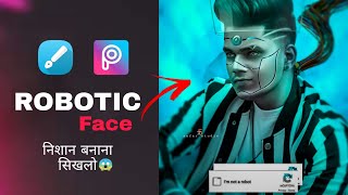 PicsArt Cyborg face Concept | PicsArt Robotic Face photo editing Tutorial in Hindi | Taukeer ediz screenshot 4