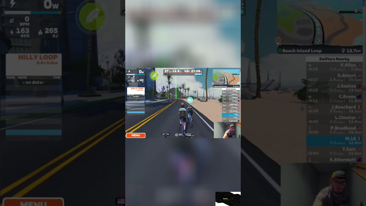 Zwift Island Loop: Epic Ride & Real-Time Stats! 