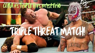 Triple H vs John Cena vs Rey Mysterio | Triple Threat Match | WWE 2K24