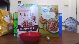 Limited Edition Chocolate Strawberry Cheerios and Great Value Apple Fritter Cereal Review