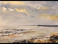 Paint A Simple Grey Sky Watercolour Seascape, Loose Hove Beach Watercolor Landscape Tutorial