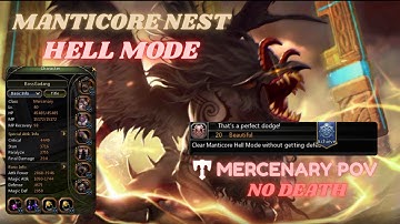 Manticore Nest Hell Mode | Dragon Nest Classic [Mercenary POV]