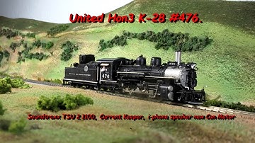 K-28 # 476 by United Soundtraxx TSU2 Current Keeper I-phone speaker.