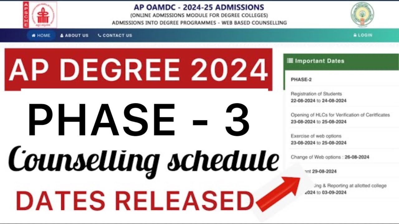 AP DEGREE 3rd PHASE COUNSELLING RELEASED | AP DEGREE PHASE 3 DATES ...