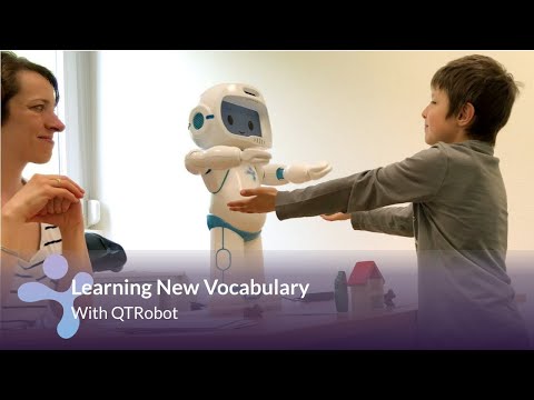 Robot helping children with Autism - QTrobot teaching topology