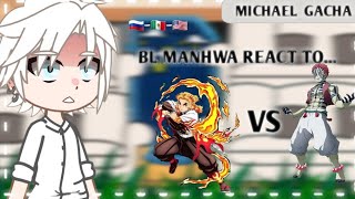 BL manhwa react to Rengoku vs akaza|| order/pedido|| No part 2|| #foryou #anime ||