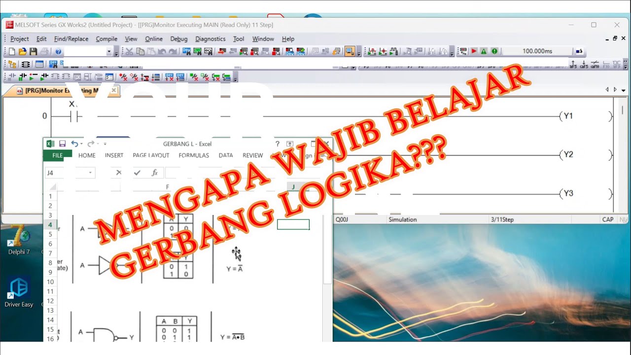 BASIC PLC LADDER DIAGRAM GERBANG LOGIKA BUFFER, NOT, NAND, DAN NOR ...
