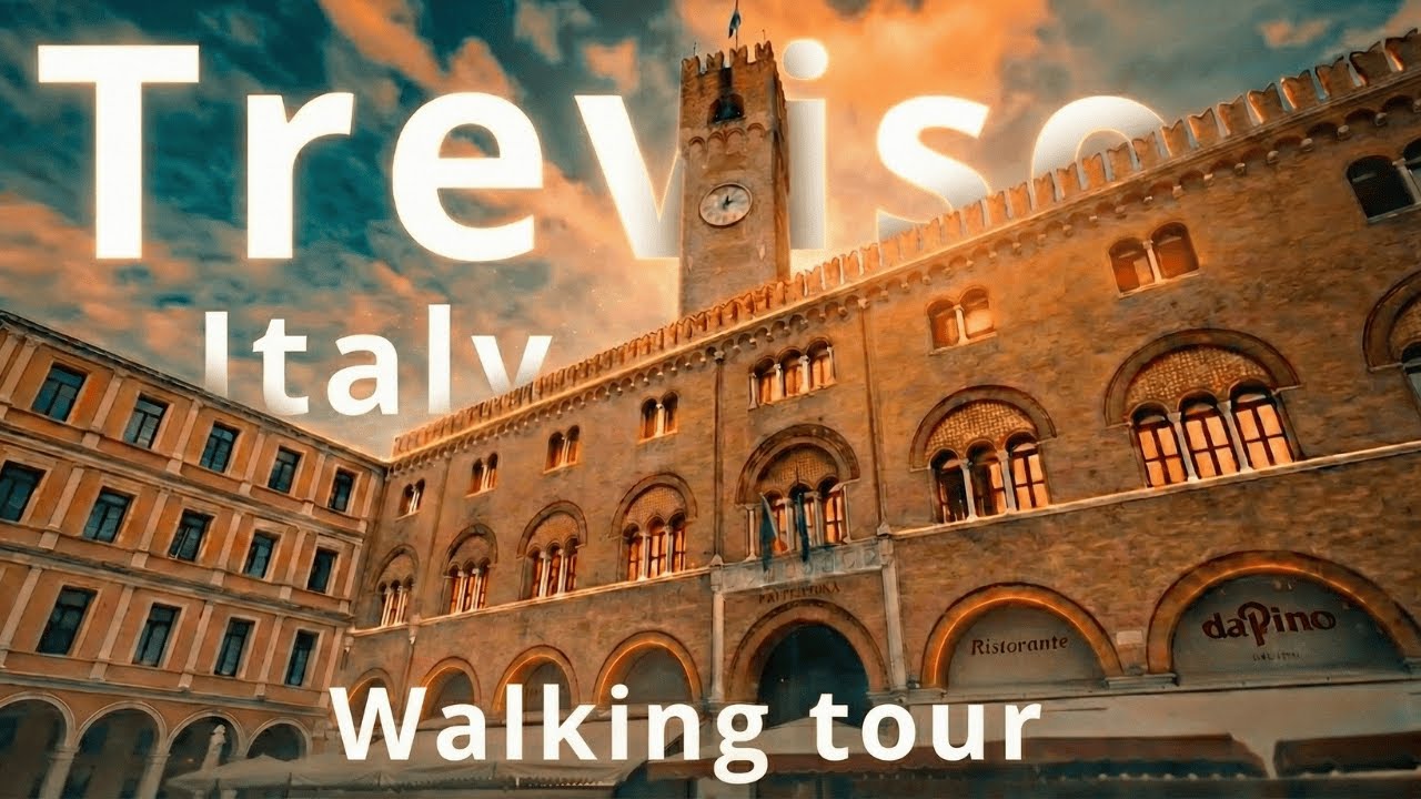 Тревизо. Италия. Прогулочный тур. 4к. Видео путешествия.
