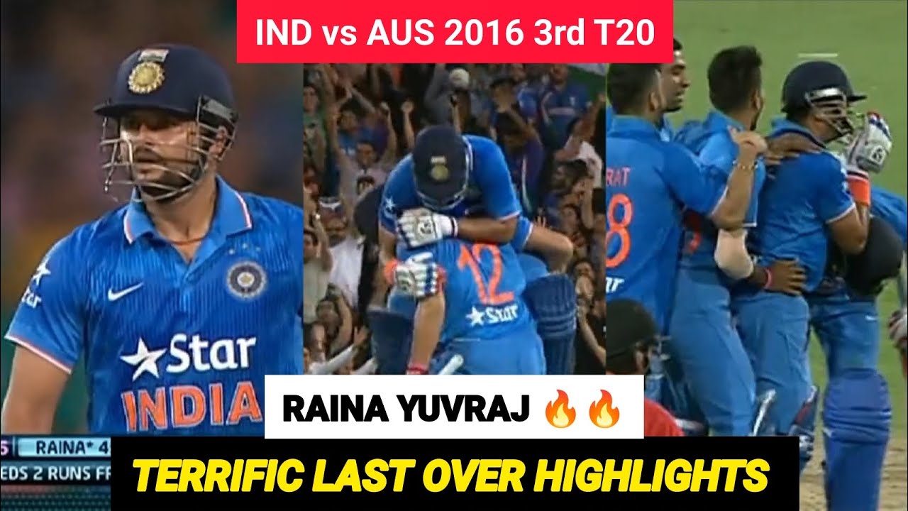 17 Runs in 6 Balls  Epic Last Over  India vs Australia 2016  3rd T20 Highlights  Raina Yuvraj
