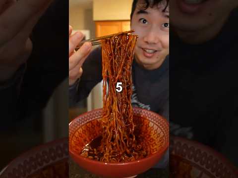 I used ALL THE Korean Fire Noodle sauce on ONE NOODLE #food #instantnoodles #koreanfirenoodles