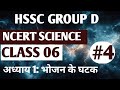 HSSC GROUP D | NCERT Science Class 06 | अध्याय 1 भोजन के घटक | Class 4 | Important Questions
