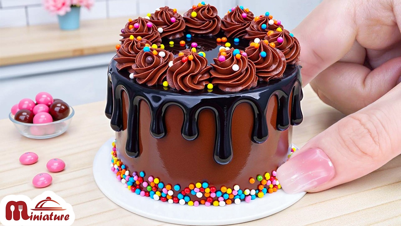 ✨ Perfect Mini Chocolate Sprinkle Drip Cake Decorating Ideas | ASMR Cooking Mini Food
