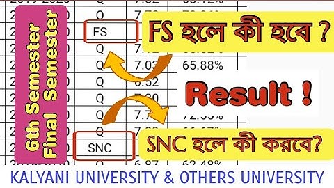 result fs/snc এলে কী হবে? 6th semester final semester result problem fs or snc? #kalyani_university