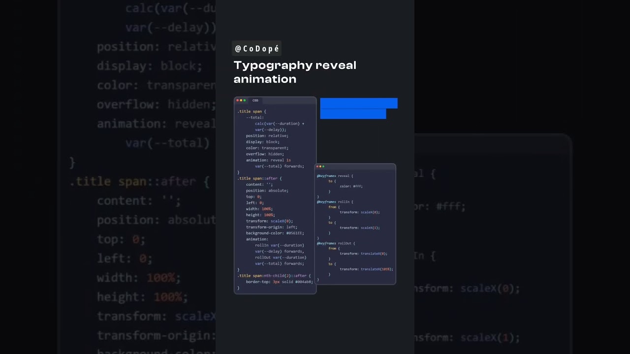Typography reveal animation | HTML & CSS ✨