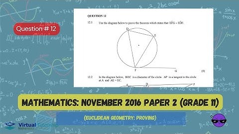 EUCLIDEAN GEOMETRY(PROVING)| NOVEMBER 2016: MATHEMATICS Paper 2 Question 12 (Grade 11)