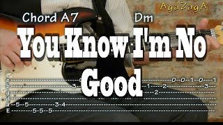 You know I'm no good - Guitar Tabs and Chords, como tocar, レッスン Resimi