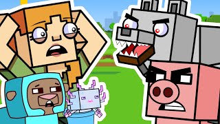 Taming Pigs & Elytra Armor with ALEX!! | Block Squad (Minecraft Animation)