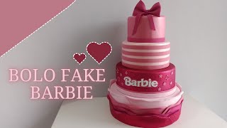 Festejante - Criações em EVA - Bolo Fake Barbie