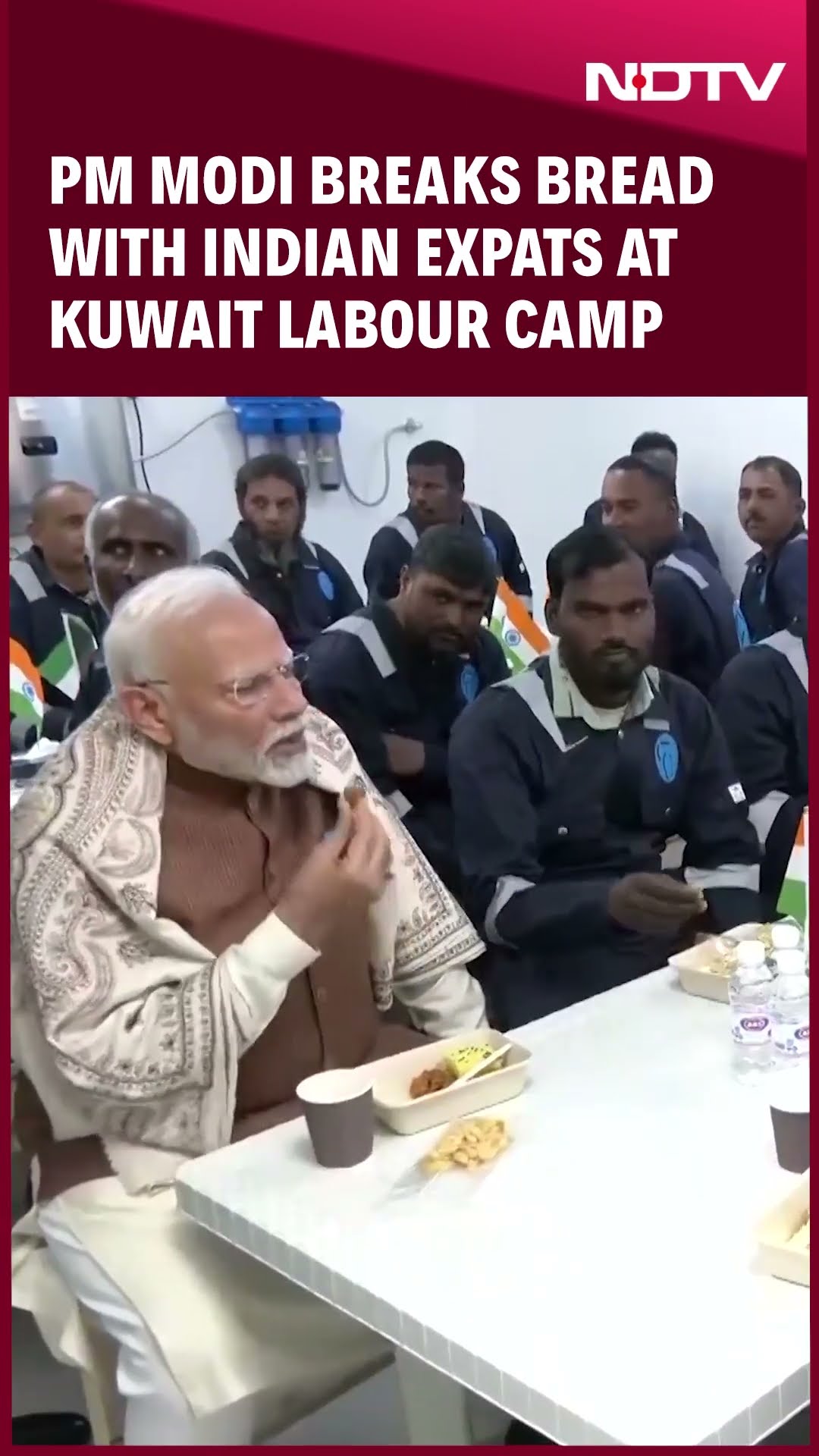 PM Modi In Kuwait | PM Modi Breaks Bread With Indian Expats At Labour Camp In Kuwait