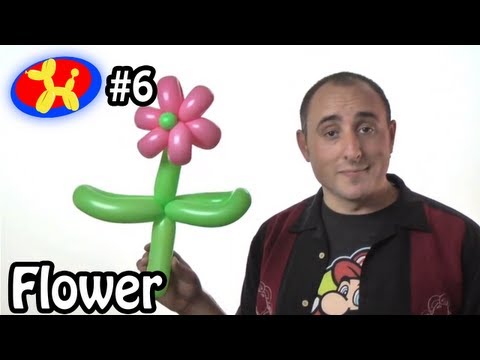 Two Balloon Flower - Balloon Animal Lessons #6  ( globoflexia )