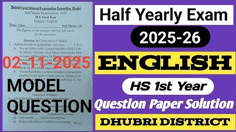 half yearly exam 2025 class 11 english|english class 11 half yearly question|model question class 11