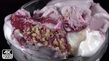 4k Foods ASMR | Talenti Black Raspberry Vanilla Gelato Layers | 먹방