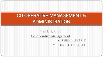Co-operative Management || Module-1 || Part- 1 || B.Com 4th Sem || University of Kerala