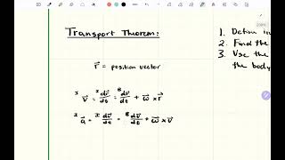 What Happened Wednesday - The Transport Theorem