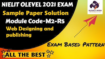 Module CodeM2-R5|Exam Based Pattern|Sample Paper Solution|Most Important Questions|NIELIT OLEVEL2021